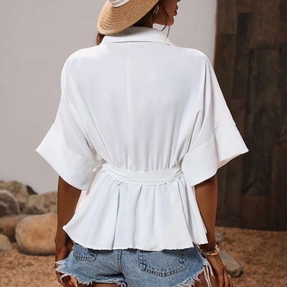 Luxe Button up Belted Blouse - Picture 5 of 12